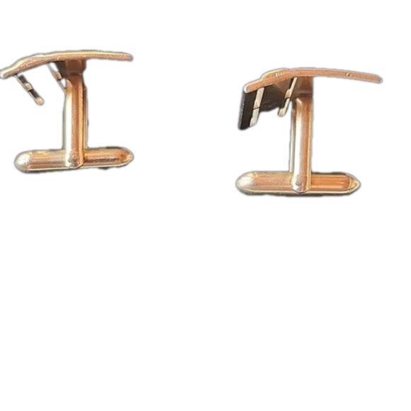 Vintage Swank Gold Tone Square Textured Cufflinks - Picture 2 of 3